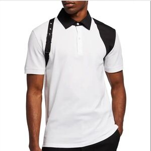 Alexander McQueen Men's Buckle Harness Polo Shirt
